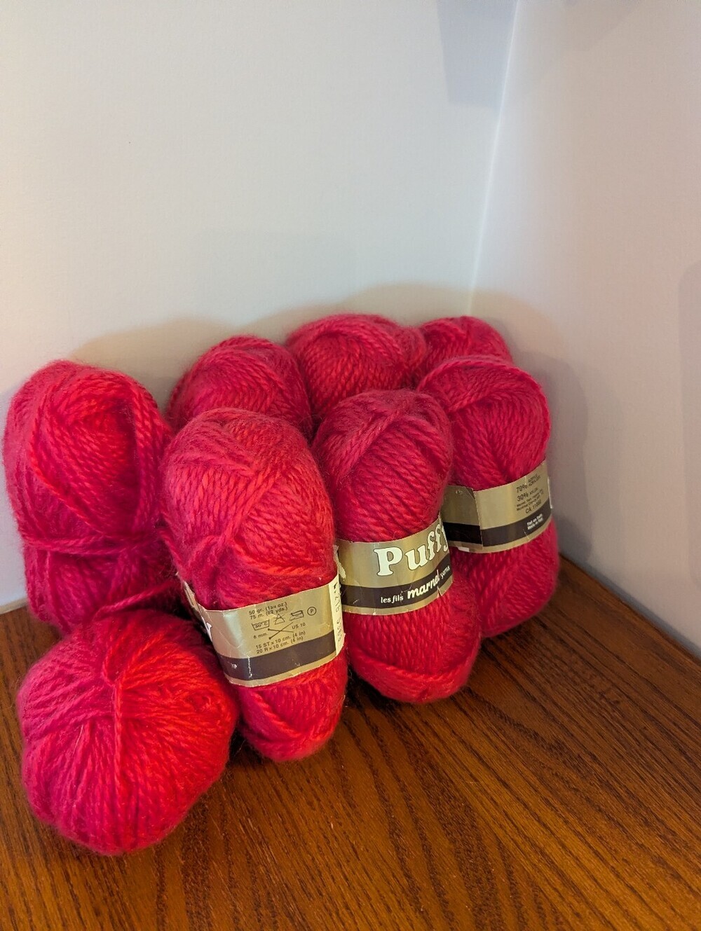 Vintage Yarn Puffy By Marnel Yarns Acrylic Nylon 7 Skeins + 393g Made in Italy